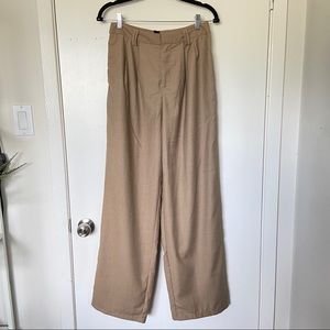 Pleated Wide Leg Trouser Pants